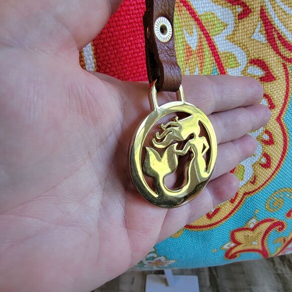 SPARTINA 449 Fiddlers Cove Market Tote Bag Linen Paisley Travel Handbag Shopping - Picture 9 of 14